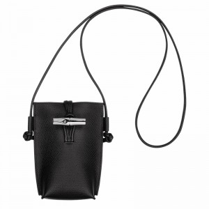 Etui Longchamp Le Roseau Damskie Czarne Polska | 34180HFP001