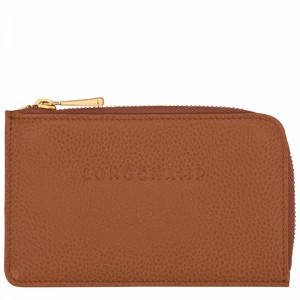 Etui na Karty Longchamp Le FOULONNÉ Damskie Caramel Polska | 30036021121