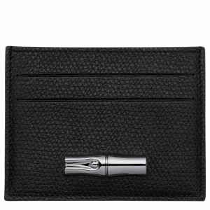 Etui na Karty Longchamp Le Roseau Damskie Czarne Polska | L3218HFP001