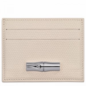 Etui na Karty Longchamp Le Roseau Damskie Białe Polska | L3218HFP555