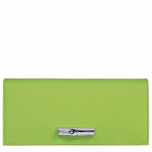 Portfele Longchamp Le Roseau Flap Damskie Zielone Polska | L3044HFP355