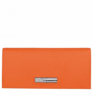 Portfele Longchamp Le Roseau Flap Damskie Pomarańczowe Polska | L3044HFP017