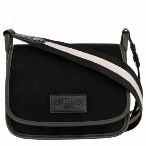 Torba Crossbody Longchamp Le FOULONNÉ M Damskie Czarne Polska | 10135HFN001