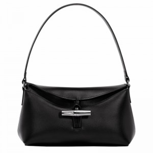 Torba Hobo Longchamp Le Roseau S Damskie Czarne Polska | 10230HCL001