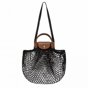 Torba na Ramię Longchamp Le Pliage Filet L Damskie Czarne Polska | 10121HVH001