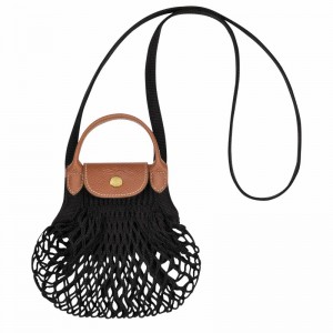 Torba na Ramię Longchamp Le Pliage Filet XS Damskie Czarne Polska | 10139HVH001