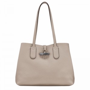 Torby Tote Longchamp Le Roseau Essential M Damskie Szare Polska | 10183968266