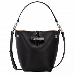 Torebka Bucket Bag Longchamp Le Roseau XS Damskie Czarne Polska | 10229HCL001