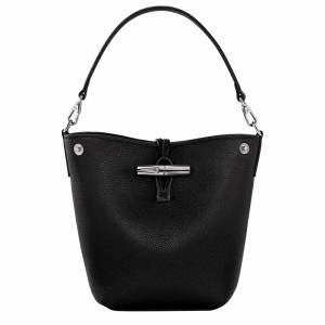 Torebka Bucket Bag Longchamp Le Roseau XS Damskie Czarne Polska | 10279HFP001