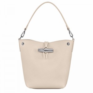 Torebka Bucket Bag Longchamp Le Roseau XS Damskie Białe Polska | 10279HFP555