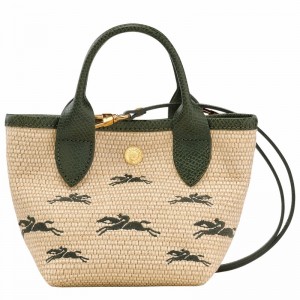 Torebka Longchamp Le Panier Pliage XS Damskie Khaki Polska | 10206HCF292