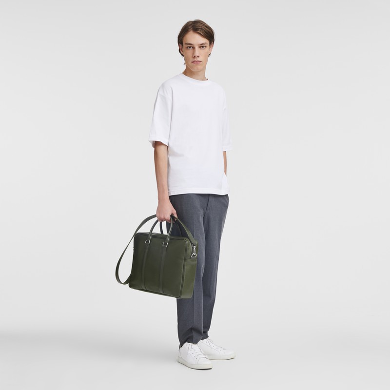 Aktówka Longchamp Le FOULONNÉ M Damskie Khaki Polska | L2123021A23