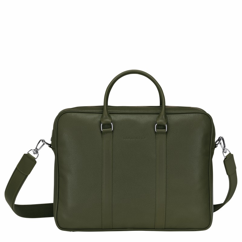 Aktówka Longchamp Le FOULONNÉ M Damskie Khaki Polska | L2123021A23