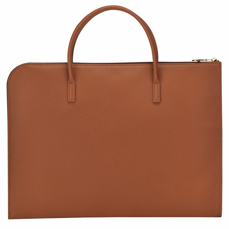 Aktówka Longchamp Le FOULONNÉ S Damskie Caramel Polska | L2115021121