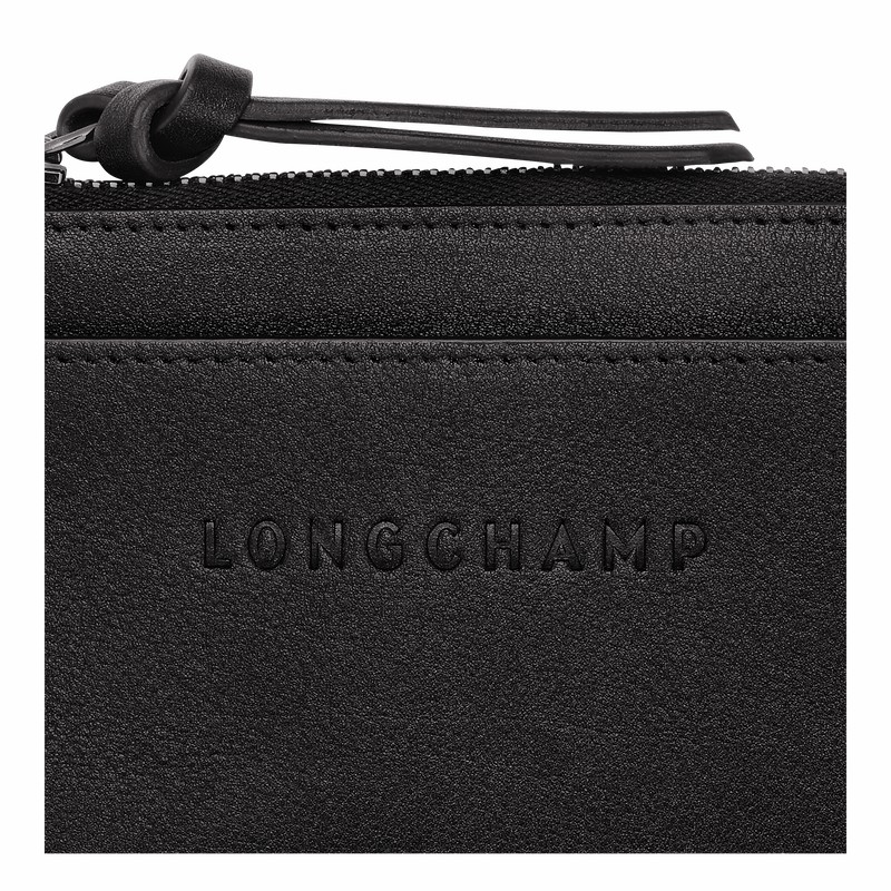 Etui na Karty Longchamp 3D Damskie Czarne Polska | 30034HCV001