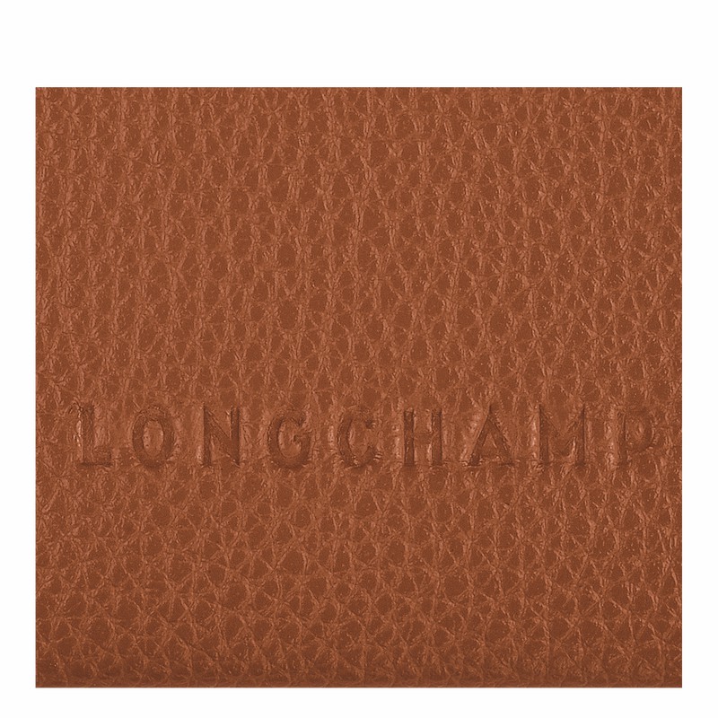 Etui na Karty Longchamp Le FOULONNÉ Damskie Caramel Polska | L3218021121