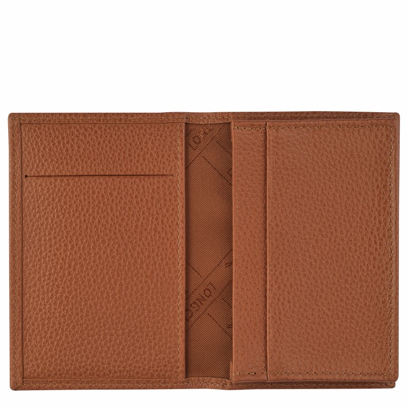 Etui na Karty Longchamp Le FOULONNÉ Damskie Caramel Polska | L3243021121