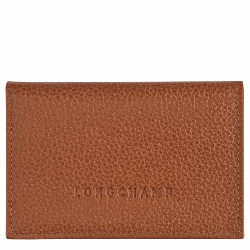 Etui na Karty Longchamp Le FOULONNÉ Damskie Caramel Polska | L3243021121