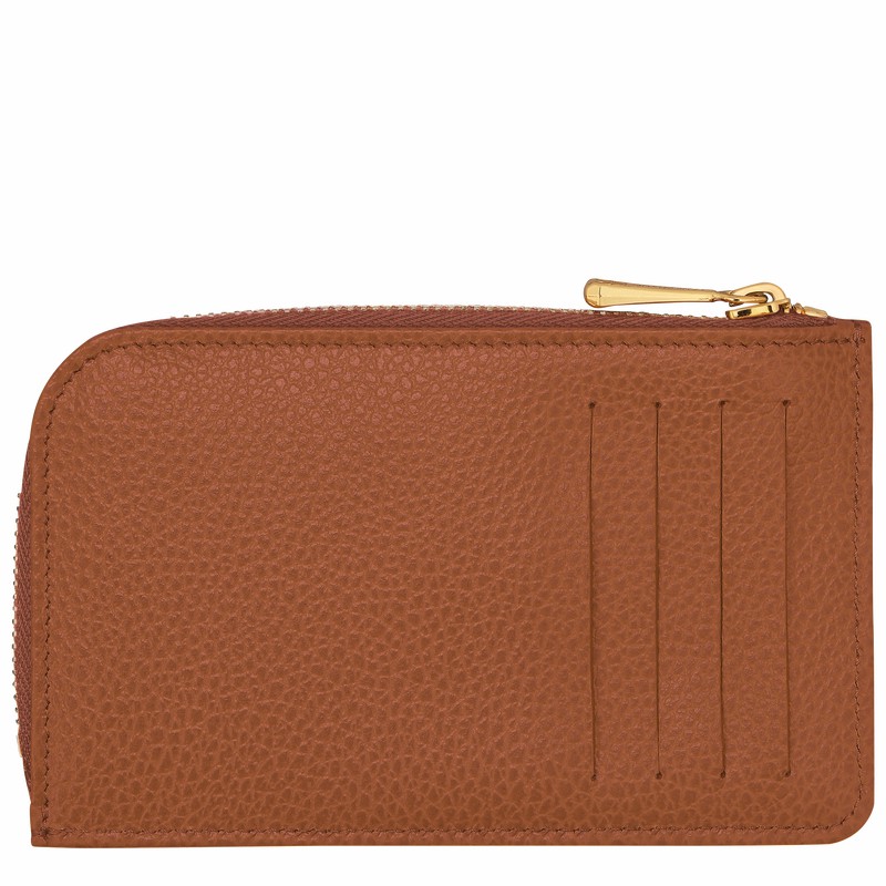 Etui na Karty Longchamp Le FOULONNÉ Damskie Caramel Polska | 30036021121