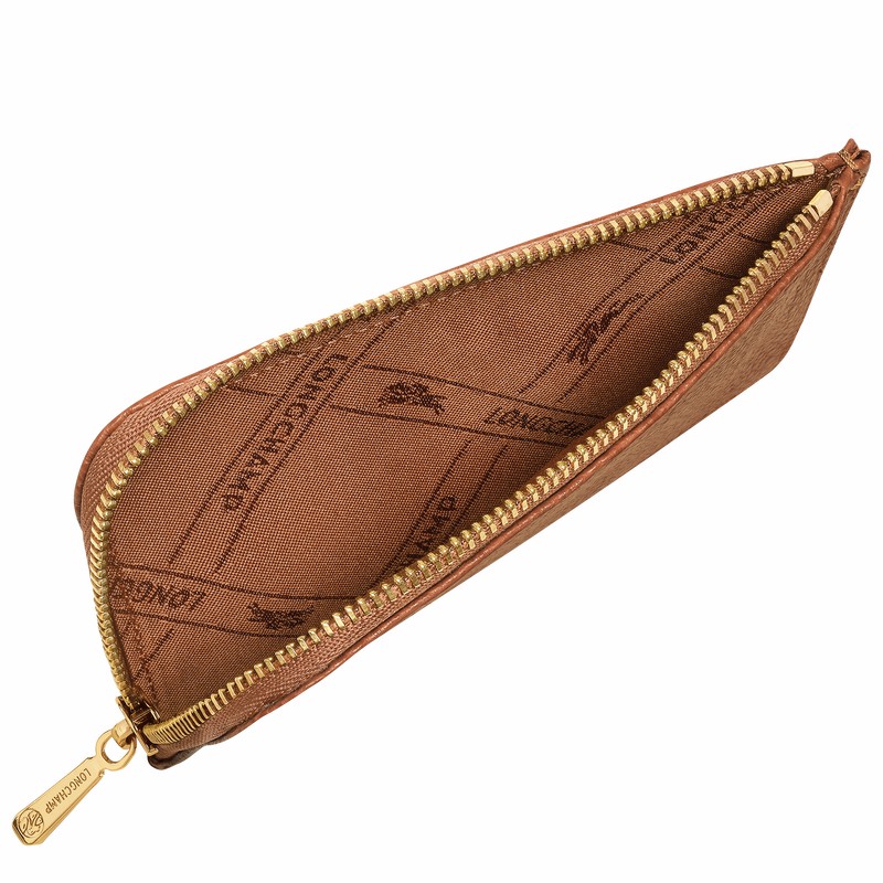 Etui na Karty Longchamp Le FOULONNÉ Damskie Caramel Polska | 30036021121