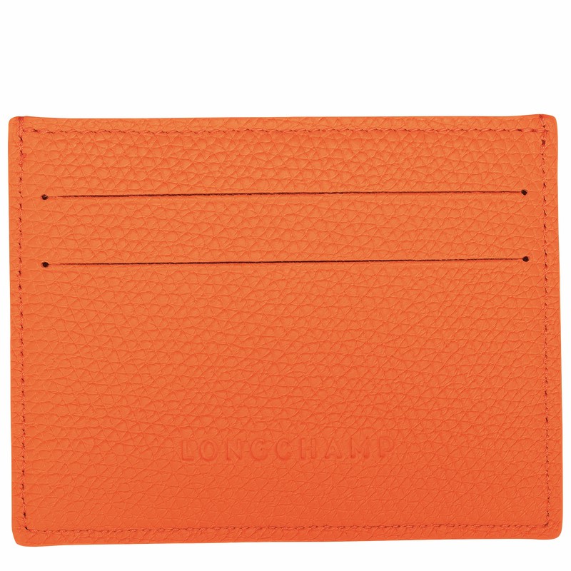 Etui na Karty Longchamp Le Roseau Damskie Pomarańczowe Polska | L3218HFP017