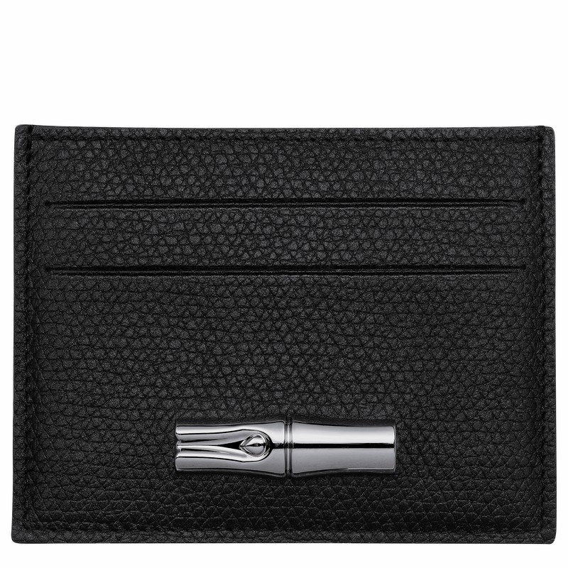 Etui na Karty Longchamp Le Roseau Damskie Czarne Polska | L3218HFP001