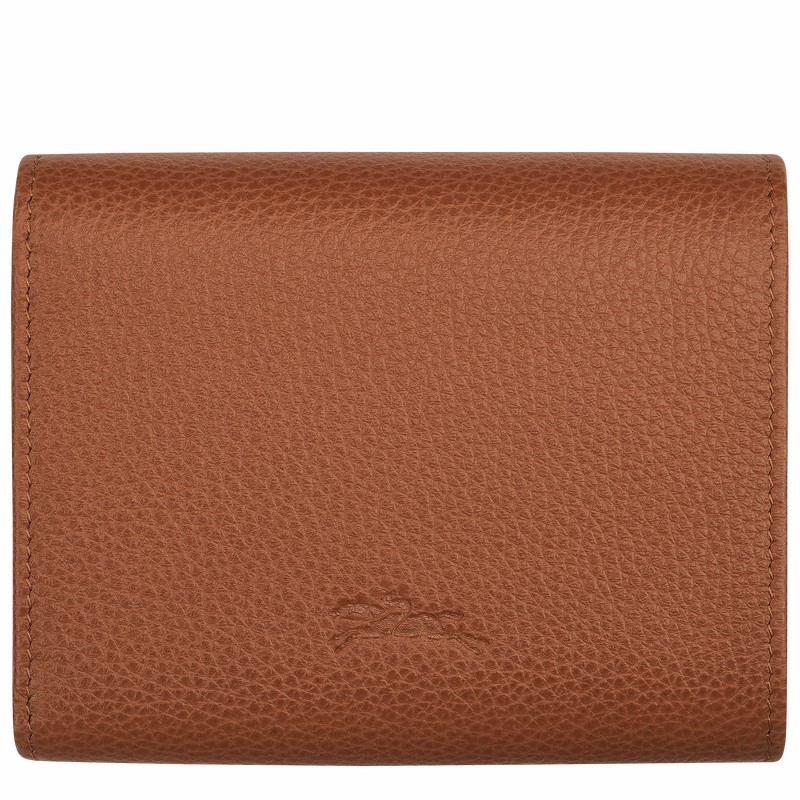 Portfele Longchamp Le FOULONNÉ Damskie Caramel Polska | 30021021121