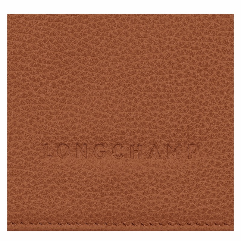 Portfele Longchamp Le FOULONNÉ Damskie Caramel Polska | 30021021121