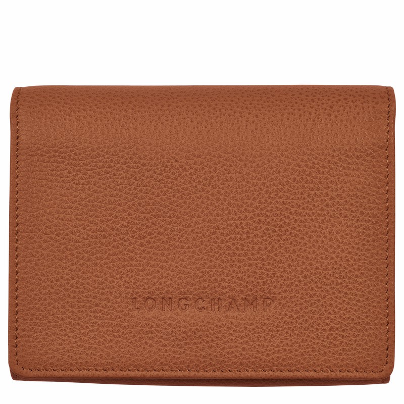 Portfele Longchamp Le FOULONNÉ Damskie Caramel Polska | 30021021121