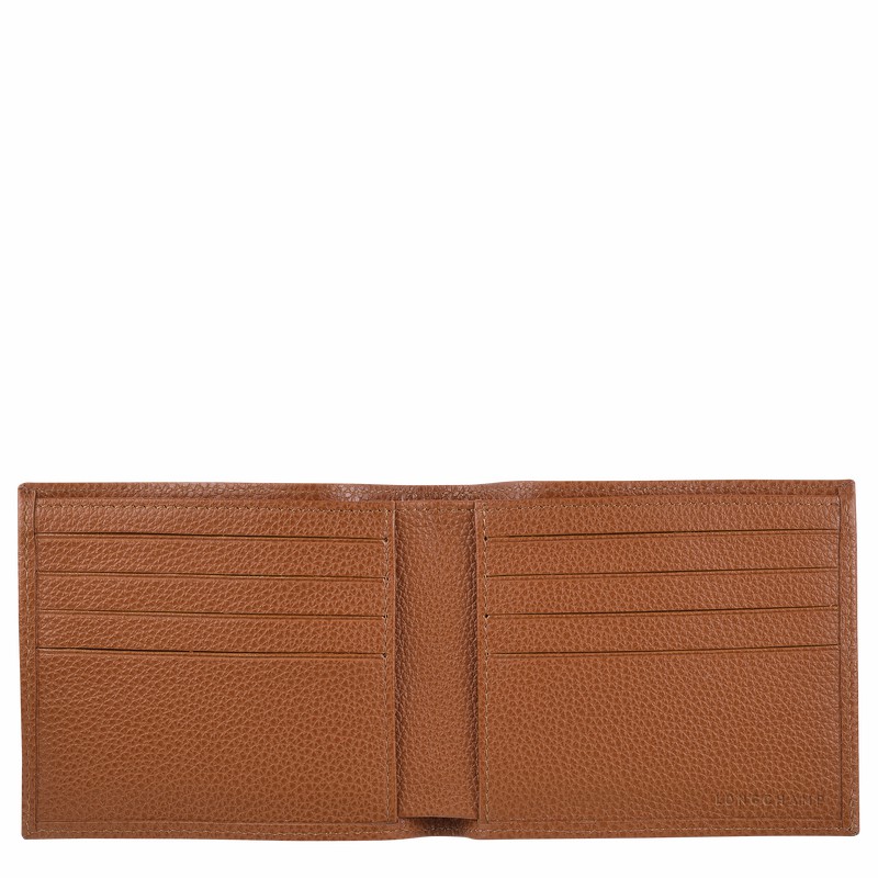 Portfele Longchamp Le FOULONNÉ Damskie Caramel Polska | L3508021F72