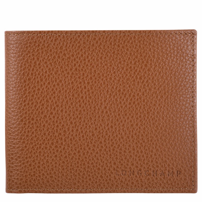 Portfele Longchamp Le FOULONNÉ Damskie Caramel Polska | L3508021F72