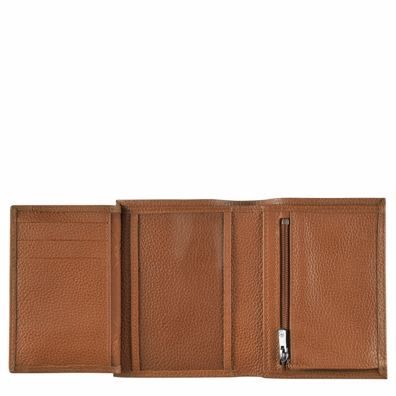 Portfele Longchamp Le FOULONNÉ Damskie Caramel Polska | L3528021F72