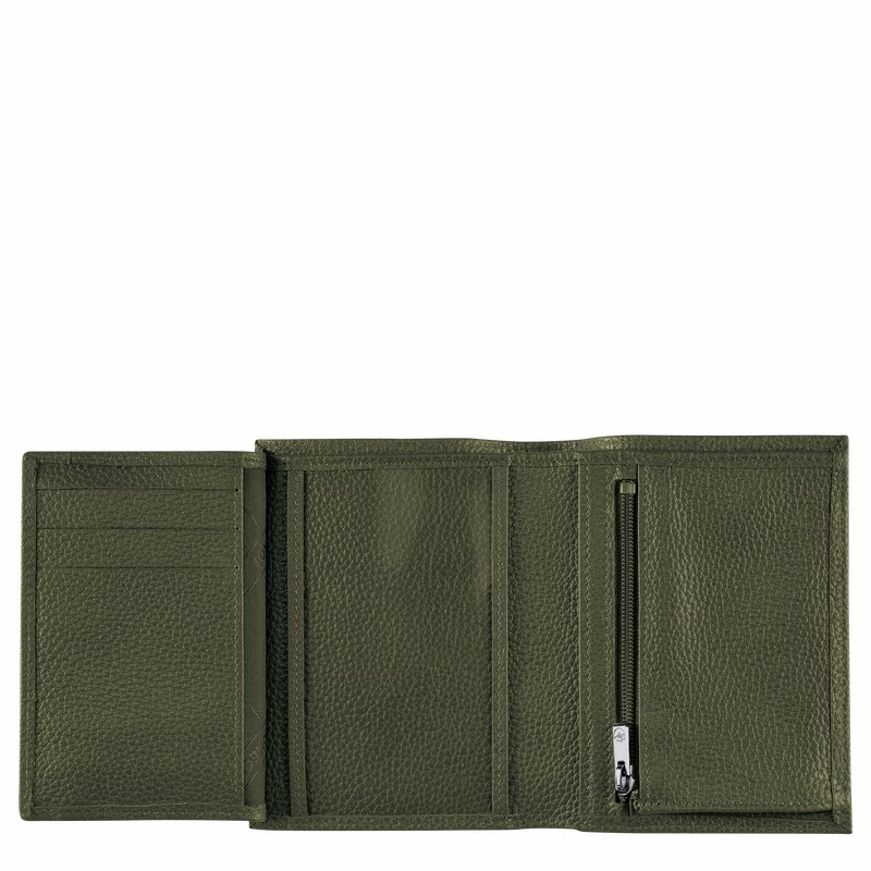 Portfele Longchamp Le FOULONNÉ Męskie Khaki Polska | L3528021A23-