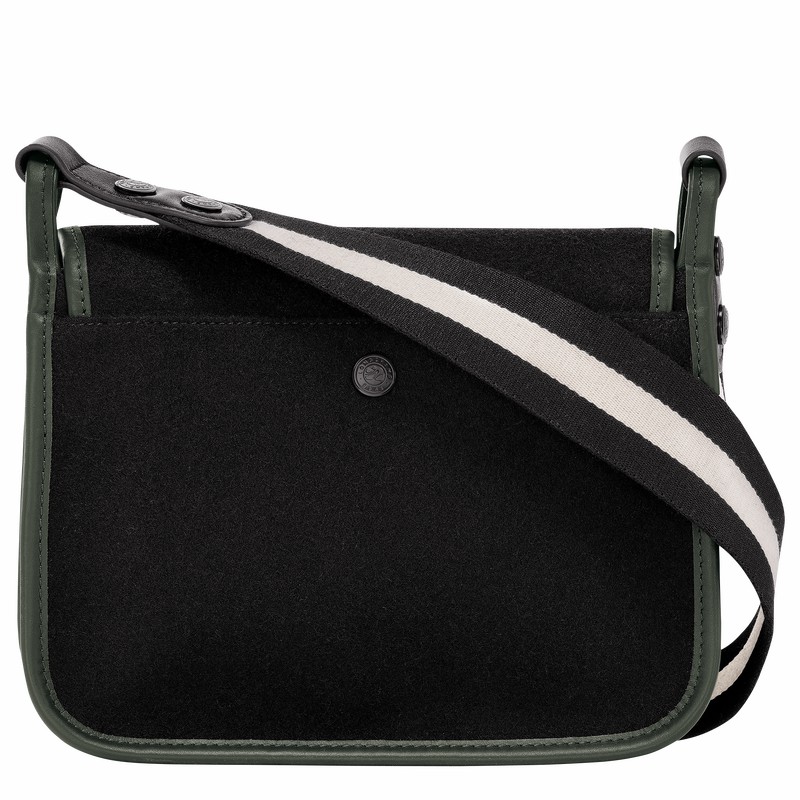 Torba Crossbody Longchamp Le FOULONNÉ M Damskie Czarne Polska | 10135HFN001