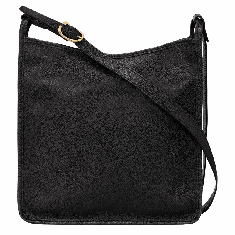 Torba Crossbody Longchamp Le FOULONNÉ M Damskie Czarne Polska | 10140021001