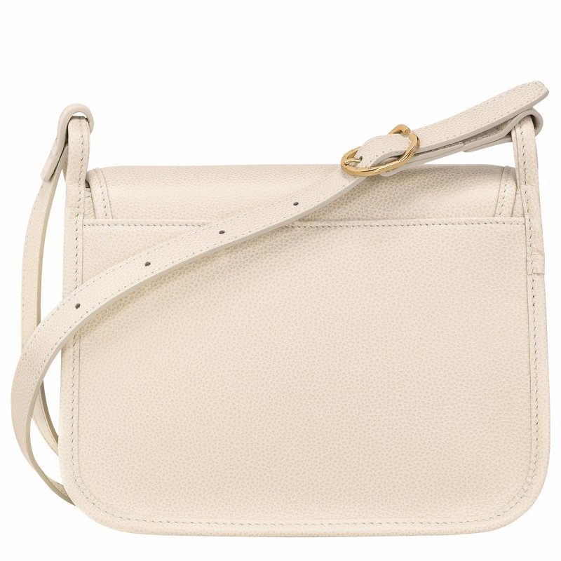 Torba Crossbody Longchamp Le FOULONNÉ M Damskie Białe Polska | 10135021555