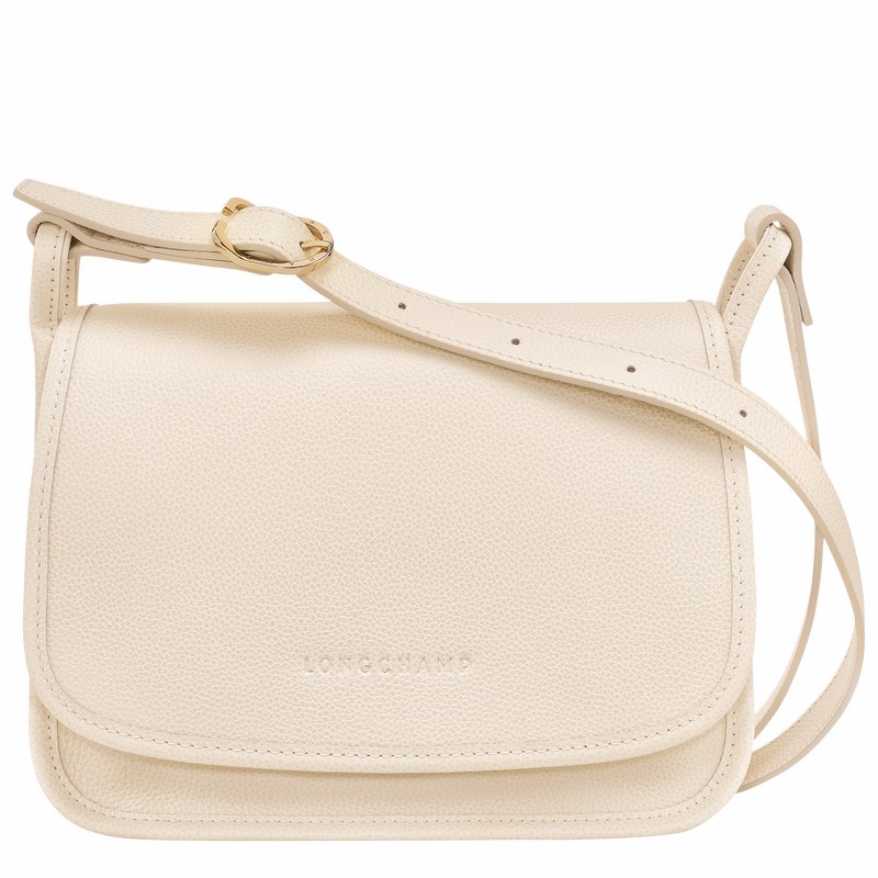 Torba Crossbody Longchamp Le FOULONNÉ M Damskie Białe Polska | 10135021555