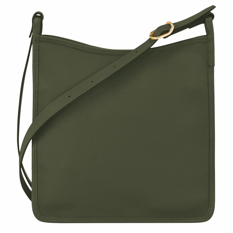 Torba Crossbody Longchamp Le FOULONNÉ M Damskie Khaki Polska | 10140021892