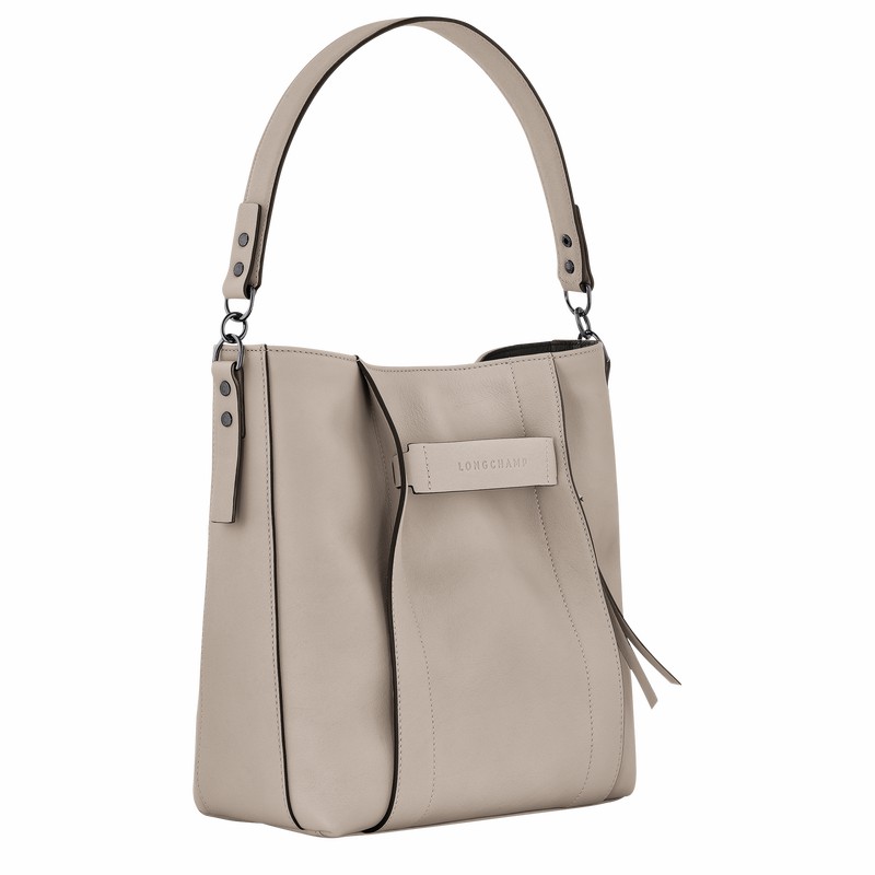 Torba Hobo Longchamp 3D M Damskie Szare Polska | 10225HCV299