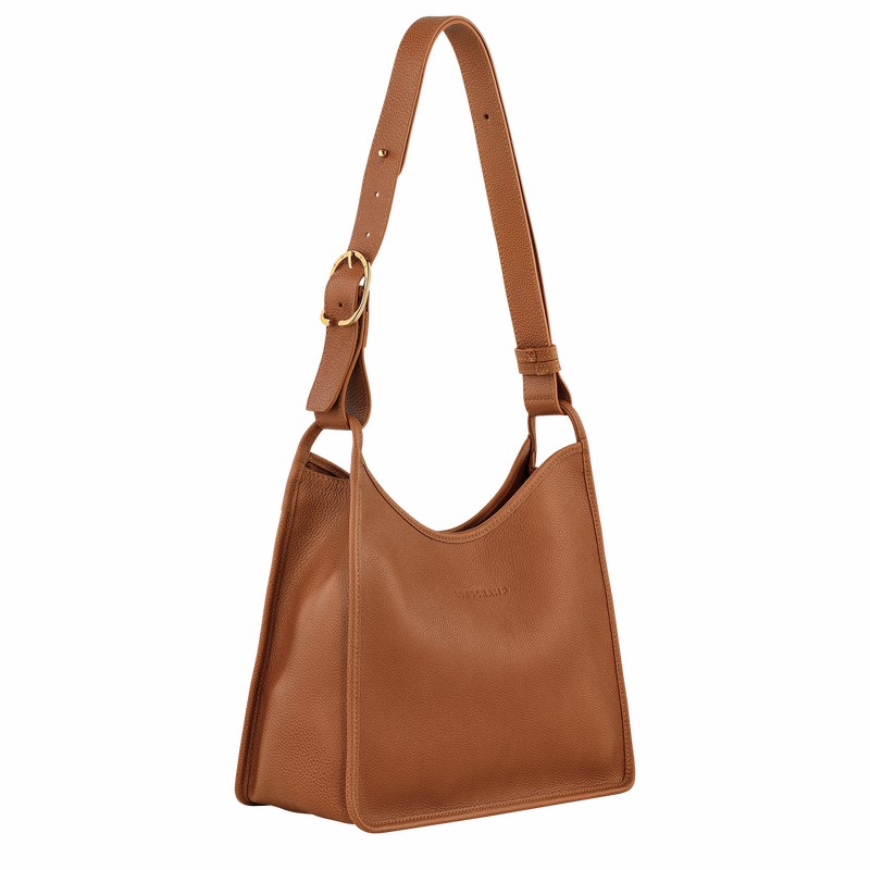 Torba Hobo Longchamp Le FOULONNÉ M Damskie Caramel Polska | 10155021121