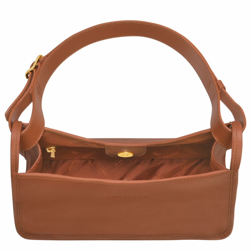 Torba Hobo Longchamp Le FOULONNÉ M Damskie Caramel Polska | 10155021121