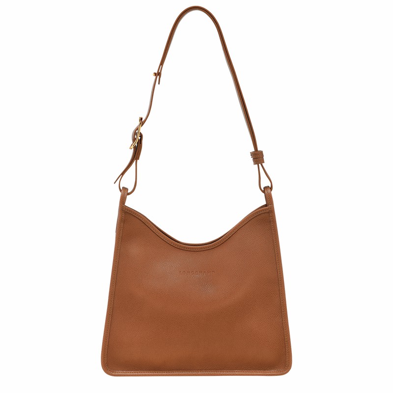 Torba Hobo Longchamp Le FOULONNÉ M Damskie Caramel Polska | 10155021121