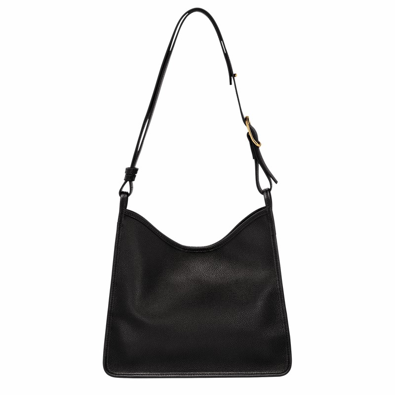 Torba Hobo Longchamp Le FOULONNÉ M Damskie Czarne Polska | 10155021001