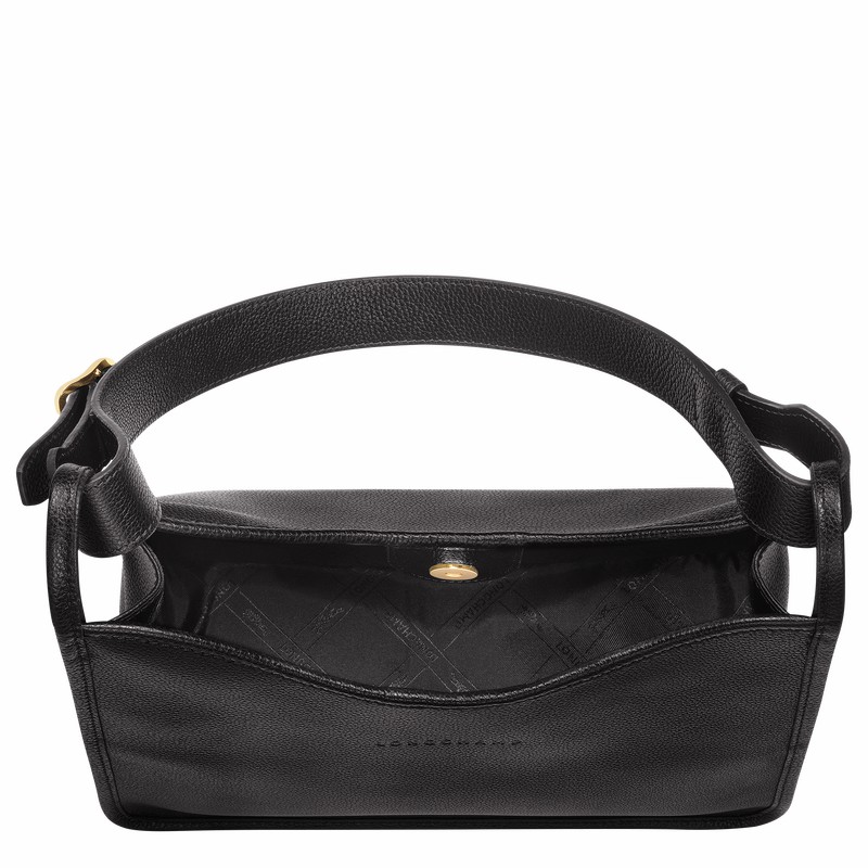 Torba Hobo Longchamp Le FOULONNÉ M Damskie Czarne Polska | 10155021001