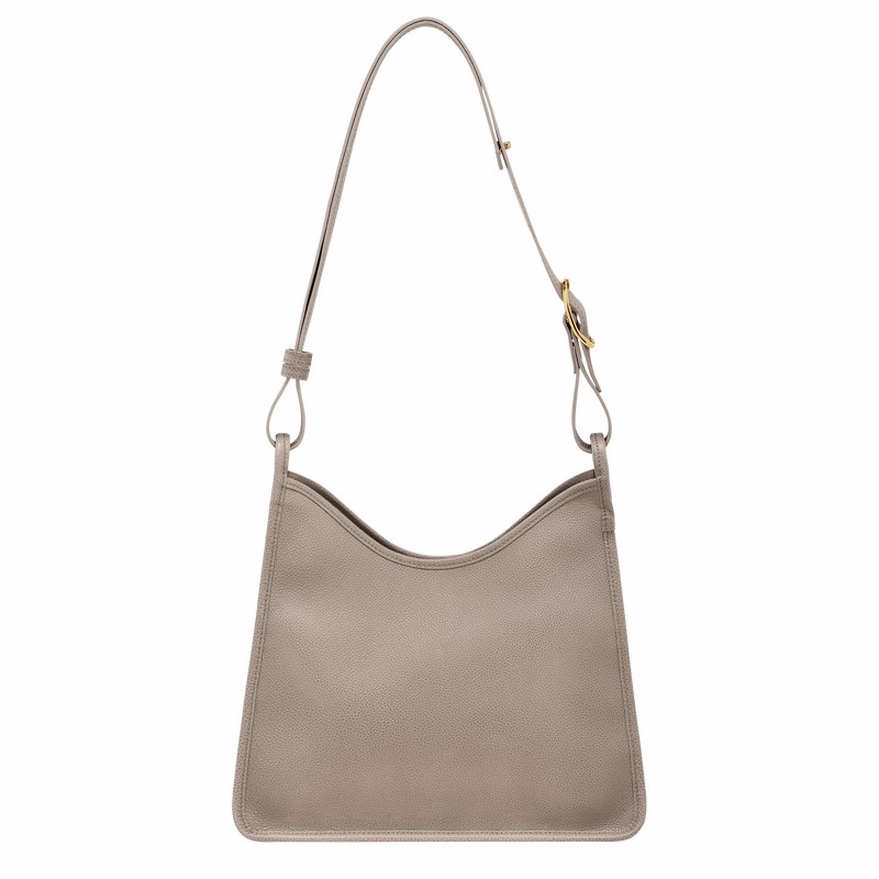 Torba Hobo Longchamp Le FOULONNÉ M Damskie Szare Polska | 10155021P55