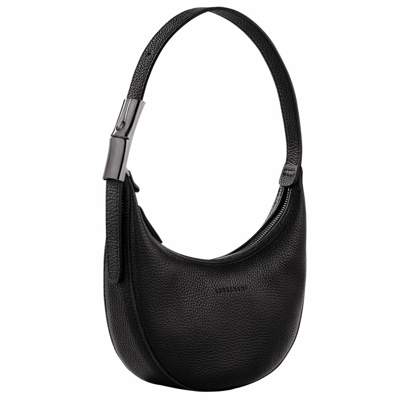 Torba Hobo Longchamp Le Roseau Essential S Damskie Czarne Polska | 10217968001