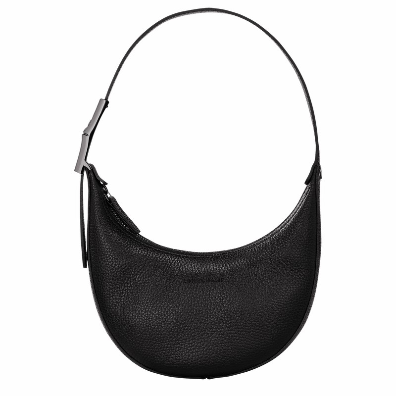 Torba Hobo Longchamp Le Roseau Essential S Damskie Czarne Polska | 10217968001