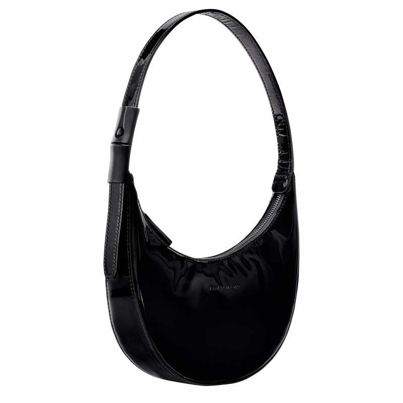 Torba Hobo Longchamp Le Roseau Essential S Damskie Czarne Polska | 10217HEZ001