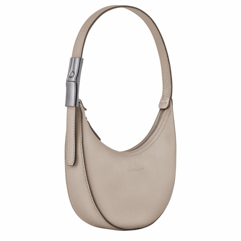 Torba Hobo Longchamp Le Roseau Essential S Damskie Szare Polska | 10217968266