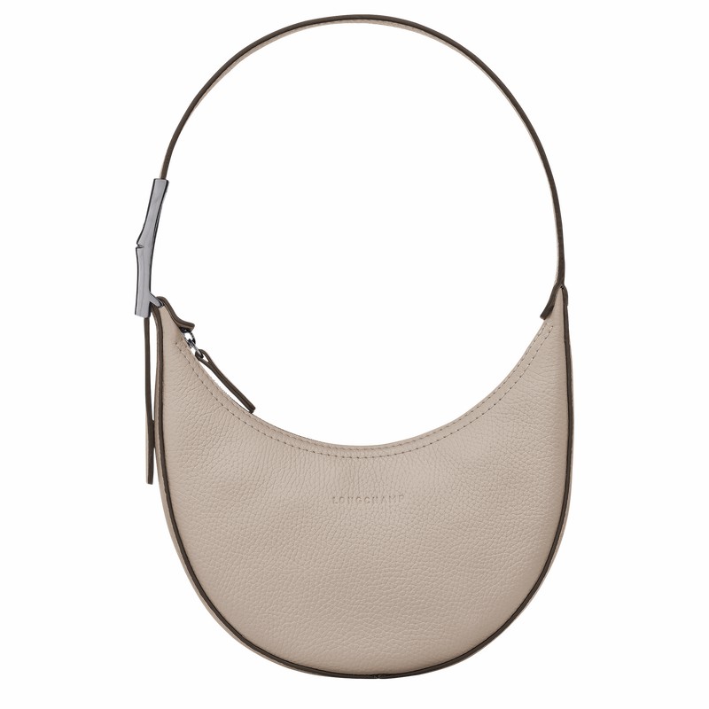 Torba Hobo Longchamp Le Roseau Essential S Damskie Szare Polska | 10217968266